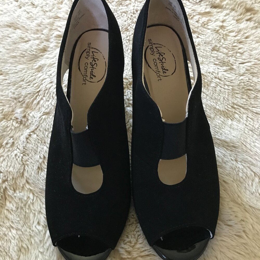 'Life Stride' Carla Peep Toe Bootie Pumps - Size 8 - Picture 4 of 8